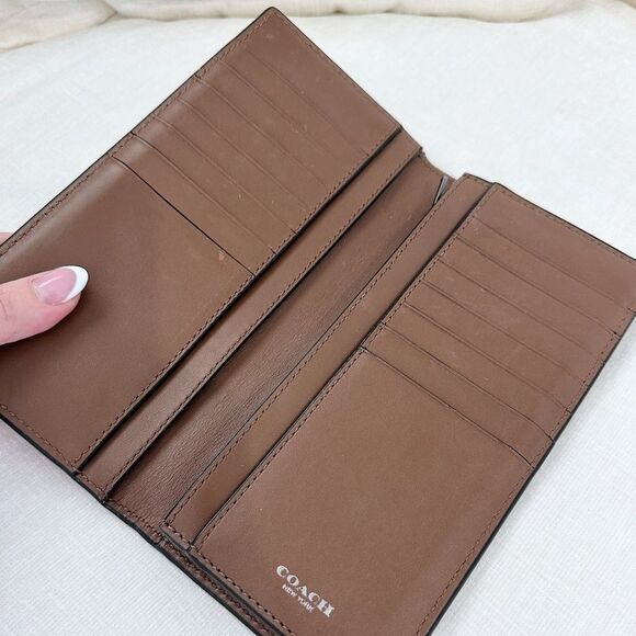 Coach Moc Croc Bifold Leather Long Wallet - Picture 4 of 7